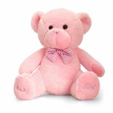 Baby geboorte meisje roze knuffelbeer speelgoed
