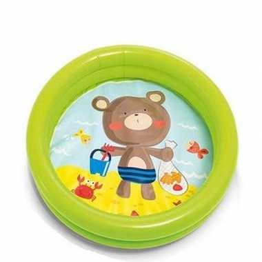 Baby intex peuter/kinder opblaas zwembad groen speelgoed