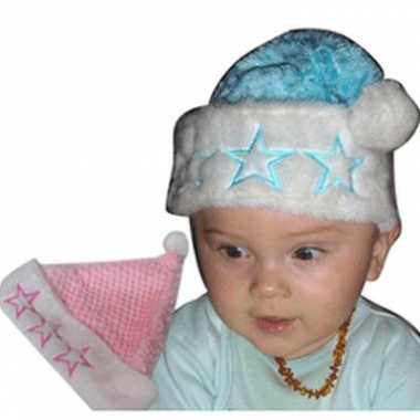 Baby mutsjes kerst roze of blauw speelgoed