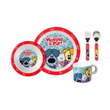 Baby woezel pip ontbijtset rood speelgoed