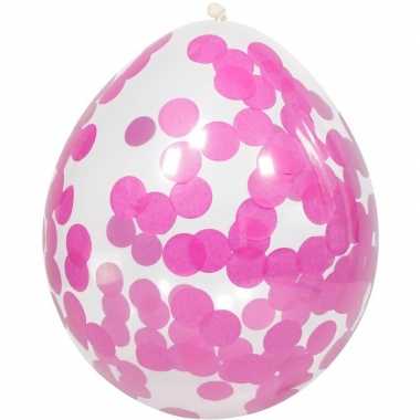 Baby x transparante ballon roze confetti speelgoed