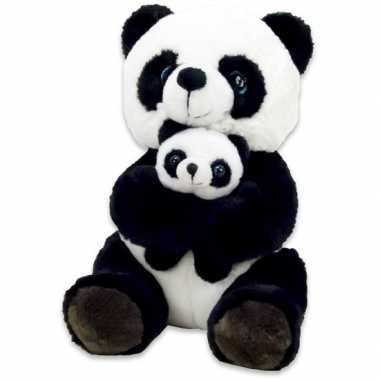 Bosdieren knuffels panda baby zwart/wit speelgoed
