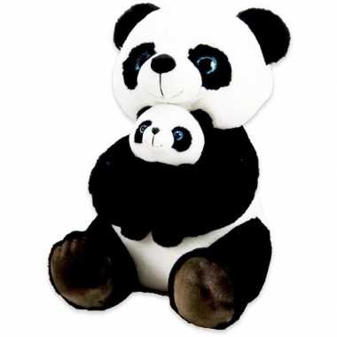 Bosdieren knuffels panda baby zwart/wit speelgoed
