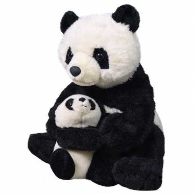 Dieren knuffels panda baby zwart speelgoed