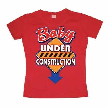 Fun damesshirt Baby Under Construction speelgoed