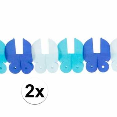 X baby geboorte feest slinger blauw meter speelgoed
