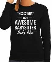Awesome babysitter oppas cadeau sweater trui zwart dames speelgoed
