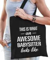 Awesome babysitter oppas cadeau tas zwart dames speelgoed