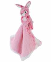 Baby bosdieren tutteldoekjes knuffels konijn haas roze speelgoed