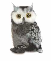 Baby grijze bosdieren knuffels uil speelgoed