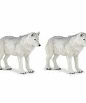 Baby set stuks plastic speelgoed figuur witte wolven