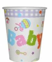 Baby vrolijk gekleurde kraamfeest bekers speelgoed