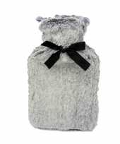 Baby warm heet water kruik grijze pluche hoes inhoud liter speelgoed
