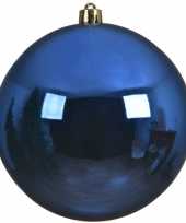 Baby x grote kobalt blauwe kerstballen glans kunststof speelgoed