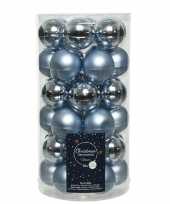 Baby x lichtblauwe kleine glazen kerstballen mat glans speelgoed
