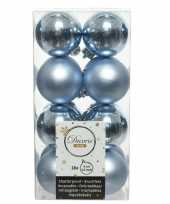 Baby x lichtblauwe kleine kerstballen kunststof mat glans speelgoed