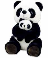 Bosdieren knuffels panda baby zwart wit speelgoed 10200842