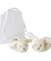 Geboorte baby slofjes konijn speelgoed