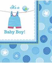 Geboorte jongen servetten baby boy speelgoed