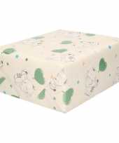 Inpakpapier cadeaupapier baby olifant speelgoed