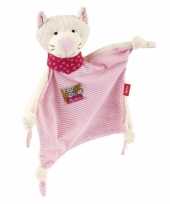 Pluche baby knuffel katje roze speelgoed