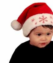 Rode baby kerstmutsen sneeuwvlokken speelgoed