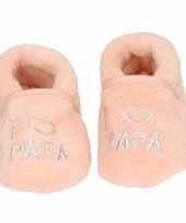 Roze babysloffen i love papa speelgoed