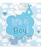 X geboorte jongen babyshower servetten blauw papier speelgoed